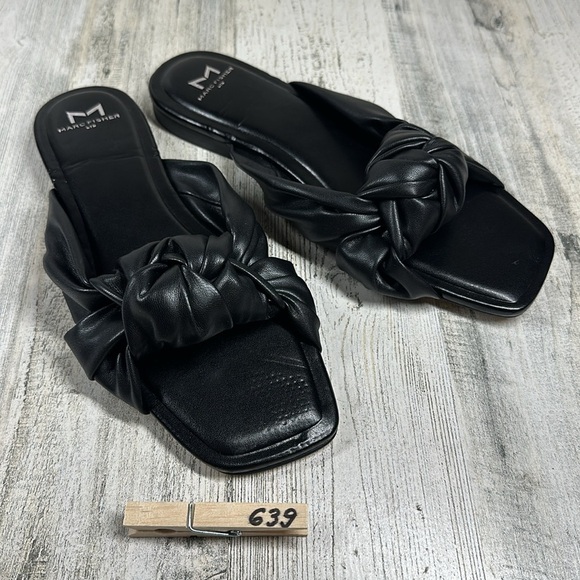 New Marc Fisher Farisa 3 Knot Square Toe Slide Sandal #639 - Picture 8 of 9